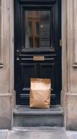 Order Delivered to Front Door - Brown Paper Bag photo