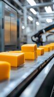 Conveyor belt for automated cheese production photo