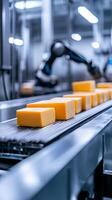Cheese processing line with robotic conveyor photo