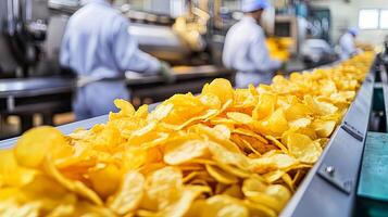 A look at the potato chips manufacturing process photo