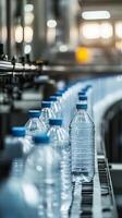 Production line with bottled water photo