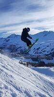 Skiing Adventure in the Snowy Mountains - Winter Sports Photography photo