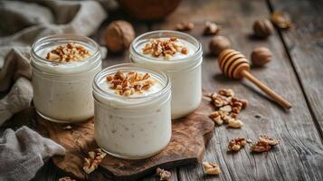 Delicious Yogurt with Walnuts and Honey - Healthy Breakfast Recipe photo