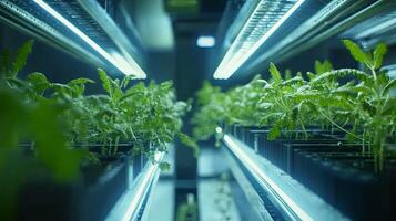 Indoor Farm A Glimpse into Vertical Farming and Plant Growth photo