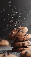 Stack of Chocolate Chip Cookies with Sprinkles photo