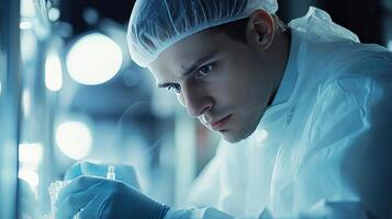 Scientist conducting research in a lab photo