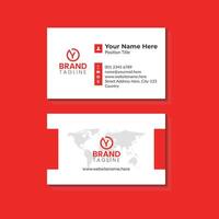Modern and Creative Business Card Design with Red and White Elements vector