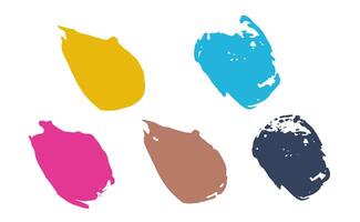 Collection of freehand drawing grungy paint, brushes, ink brush, strokes, dots and lines. Dirty artistic design elements. Colorful illustration isolated on white background for text, stickers vector