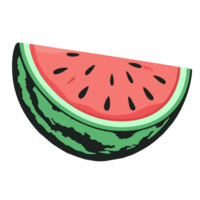 Vibrant slice of watermelon, displaying seeds and green rind. png