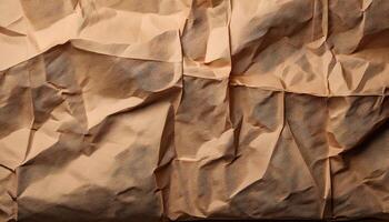 Crumpled paper background with a brown background photo