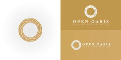 The refined emblem displays two interconnected circular forms, abstractly representing the initials OO through a flowing, swirling design. Specifically created for the Health and Wellness sector vector