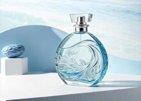 Ocean Wave-Inspired Perfume Bottle on Display photo