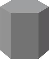Simple gray octagonal prism with flat shading geometric shape isolated on white background illustration vector