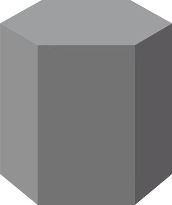 Simple gray octagonal prism with flat shading geometric shape isolated on white background illustration