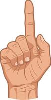Human hand with index finger pointing up in detailed flat style isolated on white background illustration vector