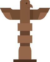 Geometric brown eagle totem statue with spread wings in flat minimalist style art vector