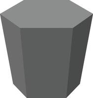 Three dimensional gray octagonal prism geometric shape with flat shading and simple design style illustration vector