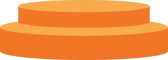 Orange two-tiered circular podium platform with simple flat design isolated on white background illustration vector