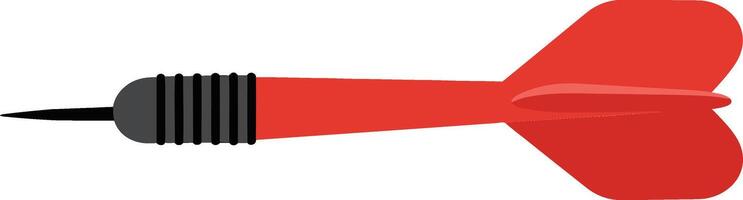 Red dart with black grip and sharp metal tip in simple flat style isolated on white background illustration vector