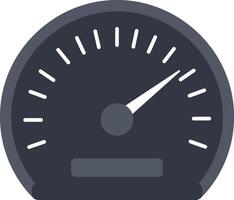 Speedometer gauge showing moderate speed with dark flat design and white markings in simple vehicle dashboard illustration vector