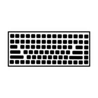 Minimal Black Keyboard Icon in Flat Style vector