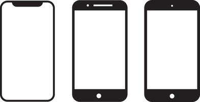 Smartphone icons. Simple icon smartphone. Cellphone frame with blank screen isolated templates vector