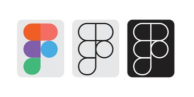 Figma logo icon set. Editor application. Social media icon symbol, Figma icon design vector