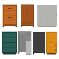 wardrobe collection with different shapes vector