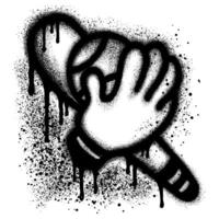 Spray Painted Graffiti softball icon Sprayed isolated with a white background. vector