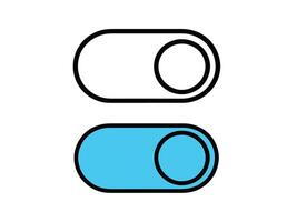Minimalist Toggle Switch Icons in Black and Sky Blue for User Interface Design vector