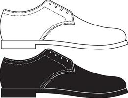 side view Derby shoe icon set vector