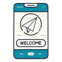 An inviting mobile application icon designed for user engagement and navigation. vector