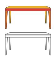 Illustration table retro with blank background vector