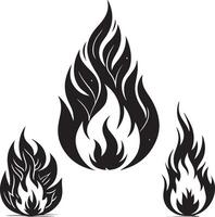 Fire Silhouette Icons for Print and Web vector