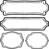 Vintage frame outline hand-drawn illustration vector