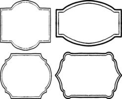 Four black and white frames with a border vector