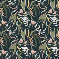 seamless pattern features an abstract floral design in soft pastel tones, combining gentle shades of pink, yellow, green, and white vector