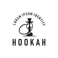 Old retro vintage design hookah logo shisha bar concept simple minimalist retro illustration symbol brand bar, restaurant, shop, and business brand vector