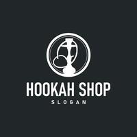 Old retro vintage design hookah logo shisha bar concept simple retro illustration templet symbol brand bar, restaurant, shop, and business brand vector