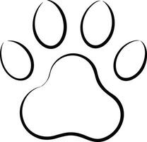 Simple Black Line Art of a Paw Print vector