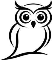 Cute Black and White Owl Graphic Design vector