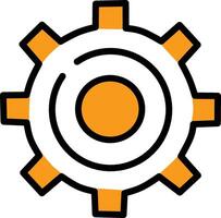 Flat Gear Icon in Hand Drawn Style Engineering, Settings, and Technical Mechanism Symbol vector