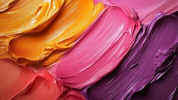 Colorful paint on a black background photo