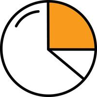 Pie Chart Icon Flat Doodle Style Data Visualization vector