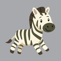 cute zebra with stripes running vector