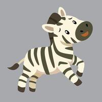 PCute zebra with stripes is happy while running vector