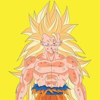 Full Color Goku SSJ 3 After the Battle vector