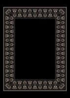 Frame with Greek pattern, ornament. Golden rectangular Vertical Greek national ornament frame. A4 format. Border Greek, Egyptian, Assyrian, Byzantine, Roman meander. Diplom, certificate, embroidery vector