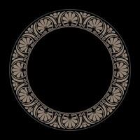 Greek floral frame with meander. Seamless classic golden frame with Greek ornament. Endless European frame with pattern. Frame Ancient Greece, Roman Empire. For textile, engraving vector