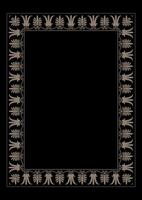 Greek pattern frame, ornament, border of Greece, ancient Rome. Golden rectangular Vertical Greek ornament meander frame. A4 format. Diplom, certificate, embroidery, engraving . Palmette. Egyptian vector